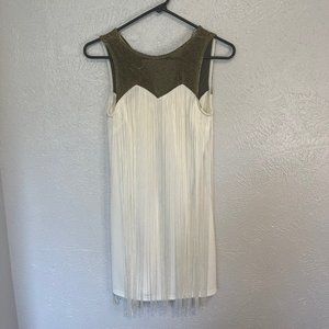 EUC Love Culture Metallic Fringe Mini Dress / Shirt Dress Size M